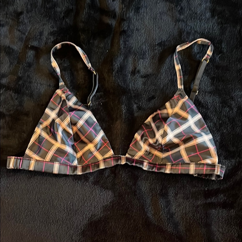 Victoria's Secret Black Plaid Bralette